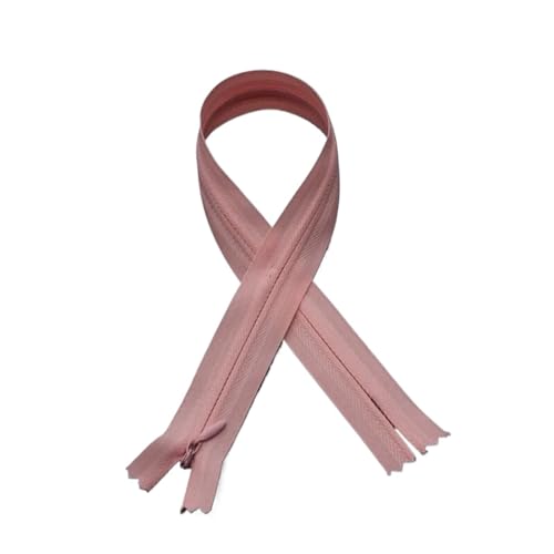 HEUchuan Unsichtbarer Reissverschluss Unsichtbare Reißverschlüsse Nylon Spule Reißverschluss Schneider for Handarbeit Nähen Tuch Zubehör(Skin Pink,45cm) von HEUchuan