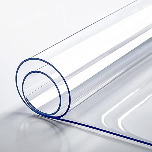 Transparente ökologische PVC Tischdecke Rechteckig Tischtuch,Wasserdicht Kratzfest hitzebeständig und verschleißfest,Geeignet für Esstisch Teetisch und Garten (Dicke:1mm,Größe:60x120cm/23.6x47.2in) von HEWE