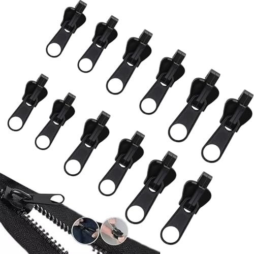 12 Reißverschluss Zipper, Universal Reißverschluss Reparatur Set, Metall Reißverschluss Ersätze für Kleidung, Reißverschluss Reparatursets für Outdoor, Reißverschluss Ersatzteile Reißverschlusse DIY von HEWJYDE