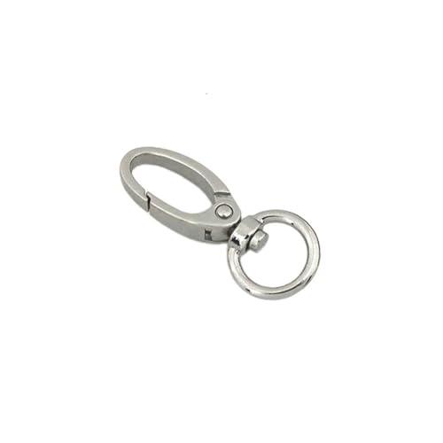 HEXHUASR 1 Stück 13 mm Metall-Dreh-O-Ring-Ösen-Karabinerhaken Druckverschlüsse Clips for Lederhandwerk, Taschengurt, Gürtel, Gurtband, Schlüsselanhänger, kleine Größe(Silver) von HEXHUASR