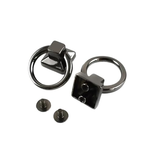 HEXHUASR 10/20 Stück Metall-O-Ring-Taschen-Seitenclip-Schnallen Schraubgurt-Anschlussverschlüsse Griff Handtaschengürtel Lederhandwerk Hardware-Zubehör(GunBlack,18mm-10Pcs) von HEXHUASR