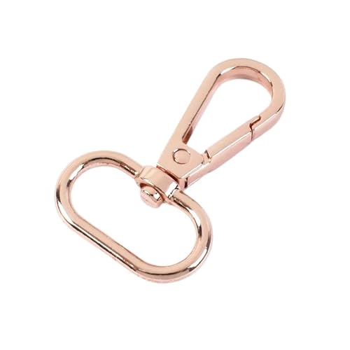 HEXHUASR 10 Stück 16–50 mm Metallgurtschnallen for Taschen, Gurtband, drehbarer Karabinerverschluss, Hundehalsband, Karabinerhaken, DIY-Nähzubehör(Rosegold,16mm-10Pcs) von HEXHUASR