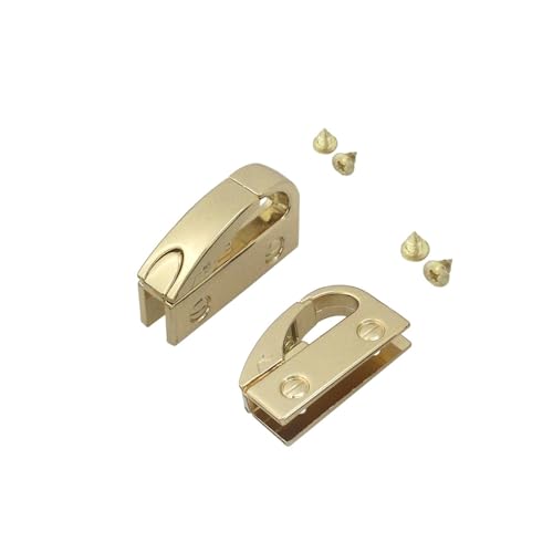 HEXHUASR 2 Stück Metall-Taschen-Seitenanker-Zwickel-Aufhänger, Karabinerklemmen, Karabinerhaken, Taschen-Seitenkante, Anker-Link-Hardware for Taschen-Geldbeutel-Riemen(LightGold) von HEXHUASR