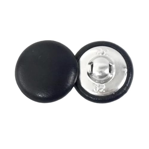 HEXHUASR 50 Stück 11–28 mm Lederknöpfe for Jacken, Mäntel, dekorative Schnalle, runde Knöpfe, Kleidung, Nähverschluss, Zubehör(Black,11mm) von HEXHUASR