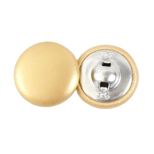 HEXHUASR 50 Stück 11–28 mm Lederknöpfe for Jacken, Mäntel, dekorative Schnalle, runde Knöpfe, Kleidung, Nähverschluss, Zubehör(Golden,18mm) von HEXHUASR