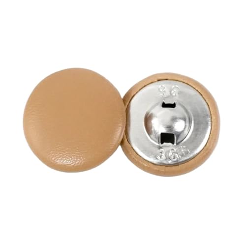 HEXHUASR 50 Stück 11–28 mm Lederknöpfe for Jacken, Mäntel, dekorative Schnalle, runde Knöpfe, Kleidung, Nähverschluss, Zubehör(Khaki,11mm) von HEXHUASR