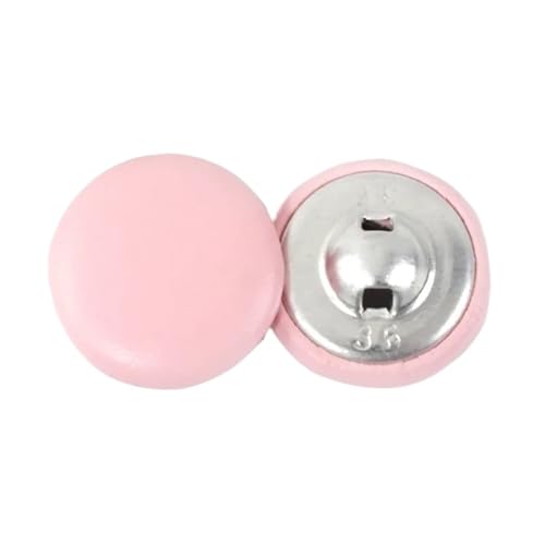 HEXHUASR 50 Stück 11–28 mm Lederknöpfe for Jacken, Mäntel, dekorative Schnalle, runde Knöpfe, Kleidung, Nähverschluss, Zubehör(LightPink,11mm) von HEXHUASR