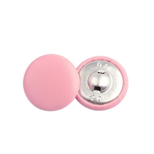 HEXHUASR 50 Stück 11–28 mm Lederknöpfe for Jacken, Mäntel, dekorative Schnalle, runde Knöpfe, Kleidung, Nähverschluss, Zubehör(Rosa,11mm) von HEXHUASR