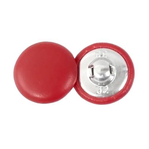 HEXHUASR 50 Stück 11–28 mm Lederknöpfe for Jacken, Mäntel, dekorative Schnalle, runde Knöpfe, Kleidung, Nähverschluss, Zubehör(rot,11mm) von HEXHUASR