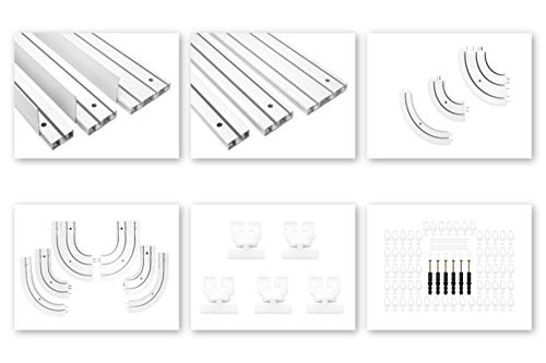 HEXIM Vorhangschienen & Zubehör aus PVC - Auswahl von 1, 2 & 3-läufigen Schienen, Rundbögen, Montagezubehör sowie Blenden - OM Modellreihe (Montagezubehör für 3-läufige OM Schienen) von HEXIM