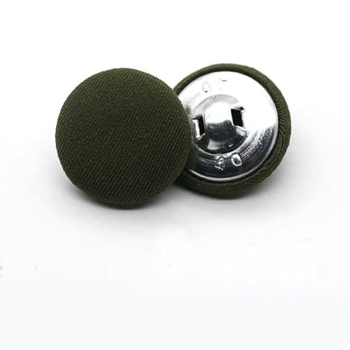 HEYDGBBZ Nebelknöpfe, Knöpfe. 12 Stück runde, mit Samtstoff überzogene Knöpfe for Selbernähen und Basteln, dekorative Accessoires for Kleidung und Kissendekor.(Army Green,11MM) von HEYDGBBZ