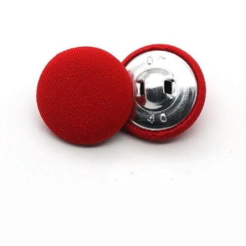 HEYDGBBZ Nebelknöpfe, Knöpfe. 12 Stück runde, mit Samtstoff überzogene Knöpfe for Selbernähen und Basteln, dekorative Accessoires for Kleidung und Kissendekor.(Red,11MM) von HEYDGBBZ