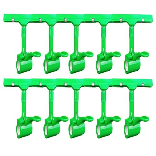 Kennzeichen zeigen Befestigung Etikettenrahmen Schilder-Display-Clip-Halter, Schilderständer, Schilder-Clip mit Klemme, 10 Stück, drehbar, POP-Clip-On-Stil, Warenschild-Display(Green) von HEYDGBBZ