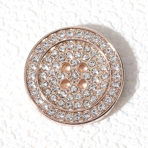 Metallknöpfe, Perlenknöpfe 10 Stück 4 Augen runde Strassknöpfe Perlenknöpfe for Nähen von Strass-Ösenknöpfen Nähzubehör(Golden,15mm) von HEYDGBBZ