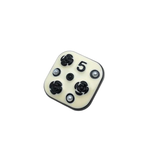 Metallknöpfe, Perlenknöpfe 10 Stück quadratische Perlenknöpfe, bezauberndes Blumen- und Nummer-5-Design, ideal for Näh- und Bastelbegeisterte(Black,16mm) von HEYDGBBZ