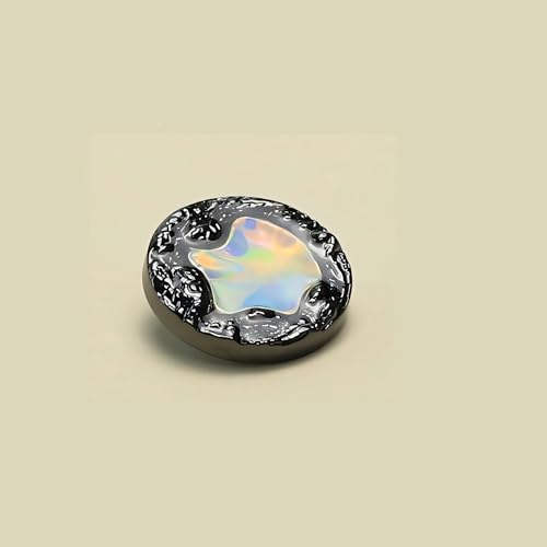 Metallknöpfe, Perlenknöpfe 10 Stück runde bunte Metallperlenknöpfe, Nähen Perlenknöpfe Windjacke Mantel DIY Nähzubehör(Aurora black,23mm) von HEYDGBBZ