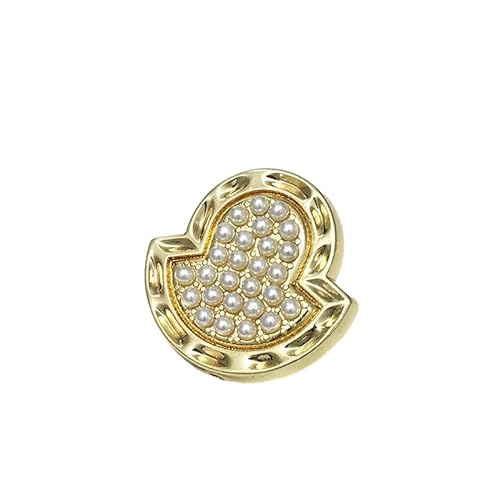 Metallknöpfe, Perlenknöpfe 10 Stück unregelmäßige Perlenknöpfe, for Jacken-, Mantel-, Trench- und Pullover-Nähprojekte(Gold,16mm) von HEYDGBBZ