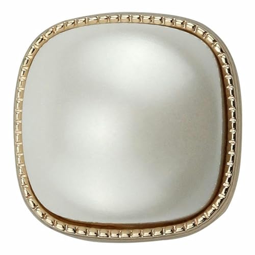 Metallknöpfe, Perlenknöpfe 10PCS quadratische Perlenknöpfe for Nähen von Perlenknöpfen, Perlenschaftknopf Schwarz Weiß(White,14mm) von HEYDGBBZ