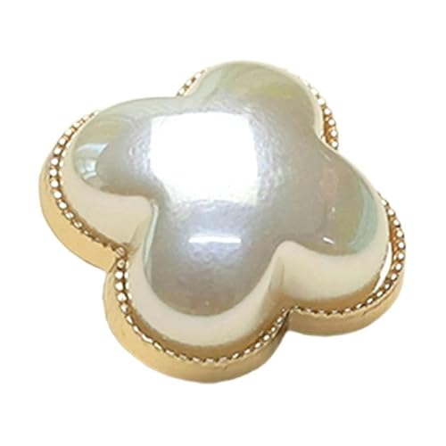 Metallknöpfe, Perlenknöpfe 10PCS vierblättrige Metallperlen-Ösenknöpfe Perlenknöpfe Basteln Perlenknöpfe for Nähen von Mantelzubehör(17MM) von HEYDGBBZ