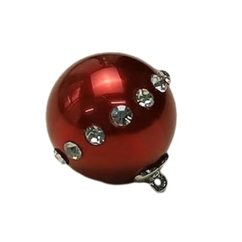 Metallknöpfe, Perlenknöpfe 6 Stück Metallbasis-Strassknöpfe for Nähen von Perlenknöpfen, Perlenschaftknopf(Red,14mm) von HEYDGBBZ