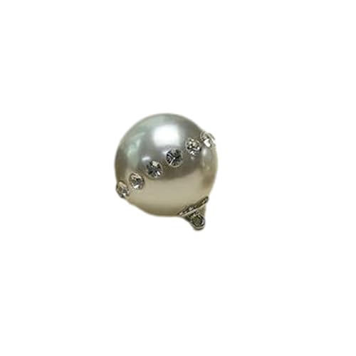 Metallknöpfe, Perlenknöpfe 6 Stück Metallbasis-Strassknöpfe for Nähen von Perlenknöpfen, Perlenschaftknopf(White,20mm) von HEYDGBBZ