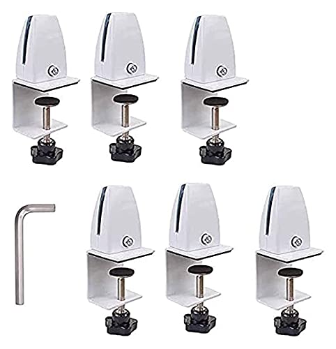 Schreibtisch-Trennwand-Clips, Bildschirm-Befestigungsclip Legierung Desktop Aluminiumlegierung Bildschirmclip Büro-Trennwand-Clip Bildschirm-Schallwand-Clip Holzclip Glas-Befestigungsclip ZTT(White) von HEYDGBBZ