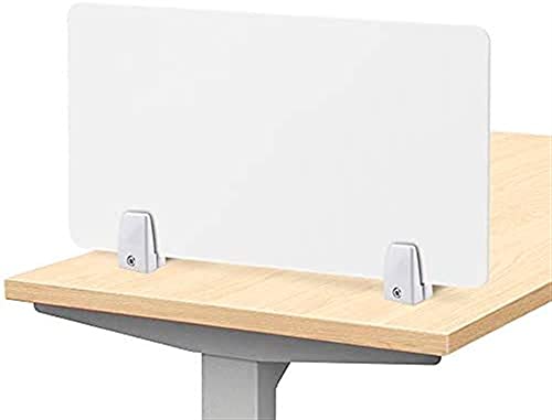 Schreibtisch-Trennwand-Clips, Büro-Schreibtischblende, Schreibtisch-Trennwand, Acryl-Bildschirmtafel, Desktop-Trennwand, Prüfungsblende, mobiler Bildschirmclip ZTT(White,30 * 50cm) von HEYDGBBZ