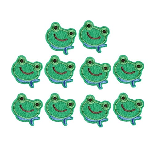 Selbstklebende Cloth Sticker， Applique 10er-Pack Aufnäher for Aufbügeln, bestickte Frosch-Nähapplikationen, Kleidertaschen-Abzeichen, Tier-Stickapplikationen von HEYDGBBZ