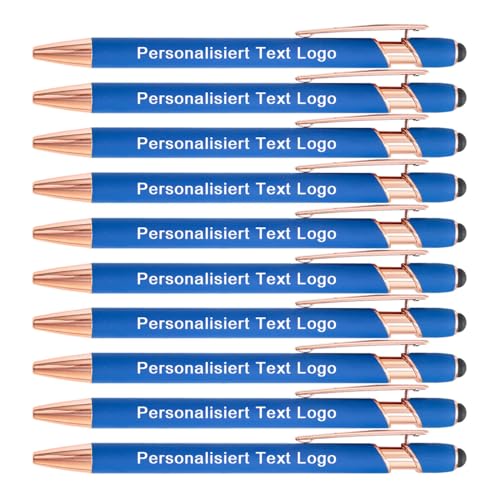 HEYZARDA Kugelschreiber mit Gravur Namen Text Logo für Büro Schule Business Stift See 10 Stück von HEYZARDA