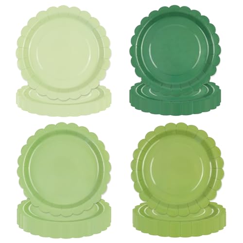 HFBOBP 48 Stück Salbeigrün Farbverlauf Partyteller, 17,8 cm gewellter Rand, Einweg-Kuchenteller für Teeparty Geburtstag Brautparty, Babyparty Hochzeitsfeier Jubiläums HFBOBP 48 Stück Salbeigrün Farbverlauf Partyteller, 17,8 cm gewellter Rand, Einweg-Kuchenteller für Teeparty Geburtstag Brautparty, Babyparty Hochzeitsfeier Jubiläums von HFBOBP