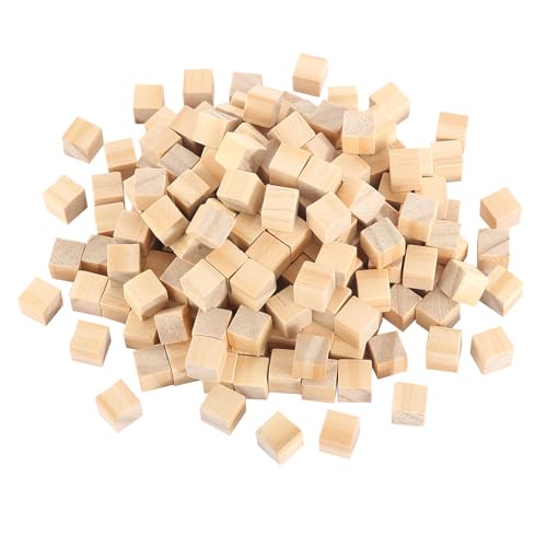 500 Stück Holz Würfel 10mm Kleine Holzwürfel Natürliche Blanko DIY Holzblöcke Holz Quadrat Holzklötzchen zum Basteln Holzquadratblöcke Holzklötze für DIY Malen Handwerk Dekoration Zahlen (10mm) von HFDONGL