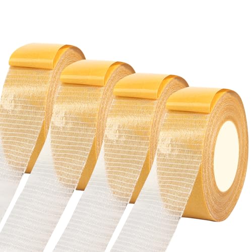 HFDONGL 4 Rolls Doppelseitiges Klebeband Extra Stark Teppich Klebeband 3cm x 20m Klebeband Doppelseitig Teppichklebeband Doppelseitig Teppichkleber für Küche Zuhause Schule oder Outdoor von HFDONGL