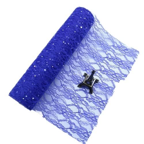 Organza Stoff Rolle, 10 yards 30 cm spitze glitter pailletten tulle roll neting stoff tulle spool tisch läufer party wedding festival hauptdekoration(Royal blue) von HFGDRH