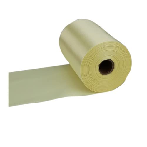 Organza Stoff Rolle, 25 meter/rolle 8 cm / 10 cm / 15 cm seiden satinbänder DIY. Hochzeitsstuhl SchärpenVerpackung Dekoration Seidenbänder(33-Light yellow,15cm X 25meters) von HFGDRH