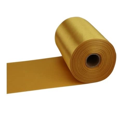 Organza Stoff Rolle, 25 meter/rolle 8 cm / 10 cm / 15 cm seiden satinbänder DIY. Hochzeitsstuhl SchärpenVerpackung Dekoration Seidenbänder(39-Gold yellow,10cm X 25meters) von HFGDRH