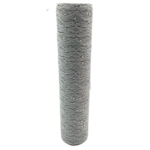 Organza Stoff Rolle, 30 cm 10 yards spitze glitter pailletten tüll rollen mesh DIY. Tüll Stoff Hintergrund Hochzeit Geburtstag Party Tischdekoration Tischläufer(Gray) von HFGDRH