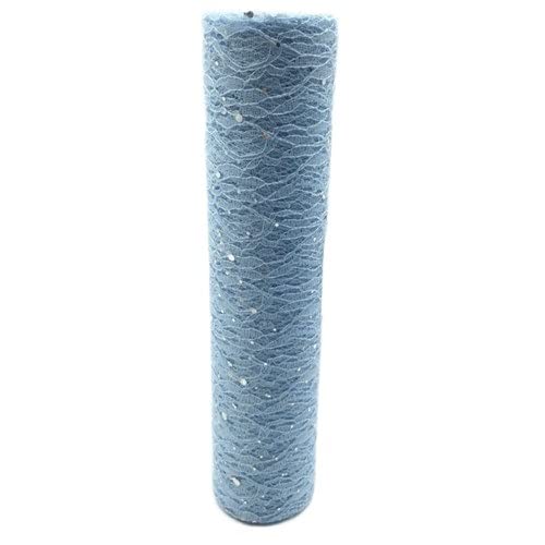 Organza Stoff Rolle, 30 cm 10 yards spitze glitter pailletten tüll rollen mesh DIY. Tüll Stoff Hintergrund Hochzeit Geburtstag Party Tischdekoration Tischläufer(Light blue) von HFGDRH