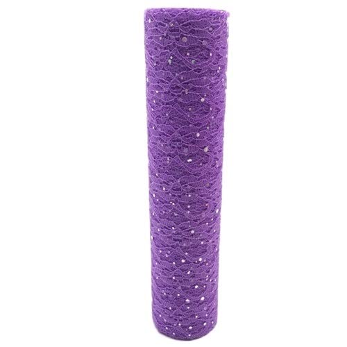 Organza Stoff Rolle, 30 cm 10 yards spitze glitter pailletten tüll rollen mesh DIY. Tüll Stoff Hintergrund Hochzeit Geburtstag Party Tischdekoration Tischläufer(Purple) von HFGDRH