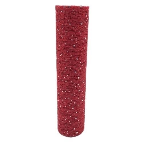 Organza Stoff Rolle, 30 cm 10 yards spitze glitter pailletten tüll rollen mesh DIY. Tüll Stoff Hintergrund Hochzeit Geburtstag Party Tischdekoration Tischläufer(Red) von HFGDRH