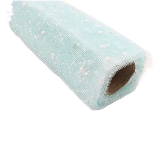 Organza Stoff Rolle, 4 yards/lot 50 cm breite schneeflocke dot glitter pailletten tulle rolle spule tutu hochzeitsdekoration DIY. Handwerker Wickelvorräte(Blue) von HFGDRH