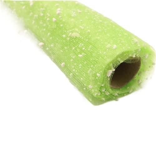 Organza Stoff Rolle, 4 yards/lot 50 cm breite schneeflocke dot glitter pailletten tulle rolle spule tutu hochzeitsdekoration DIY. Handwerker Wickelvorräte(Fruit green) von HFGDRH