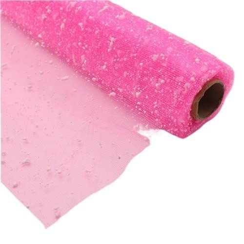 Organza Stoff Rolle, 4 yards/lot 50 cm breite schneeflocke dot glitter pailletten tulle rolle spule tutu hochzeitsdekoration DIY. Handwerker Wickelvorräte(Pink) von HFGDRH