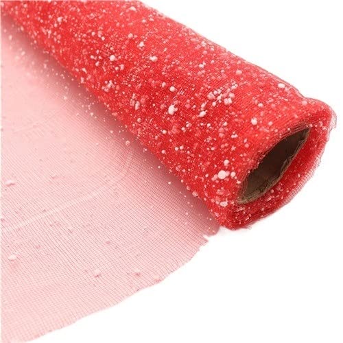 Organza Stoff Rolle, 4 yards/lot 50 cm breite schneeflocke dot glitter pailletten tulle rolle spule tutu hochzeitsdekoration DIY. Handwerker Wickelvorräte(Red) von HFGDRH