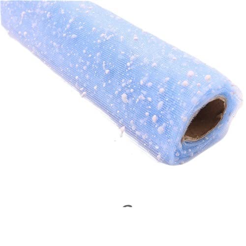 Organza Stoff Rolle, 4 yards/lot 50 cm breite schneeflocke dot glitter pailletten tulle rolle spule tutu hochzeitsdekoration DIY. Handwerker Wickelvorräte(Sky blue) von HFGDRH