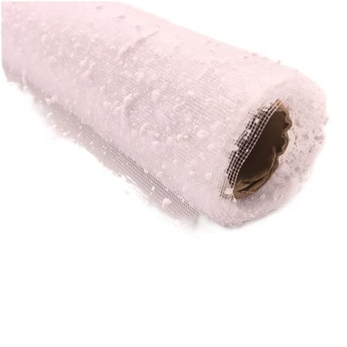 Organza Stoff Rolle, 4 yards/lot 50 cm breite schneeflocke dot glitter pailletten tulle rolle spule tutu hochzeitsdekoration DIY. Handwerker Wickelvorräte(White) von HFGDRH