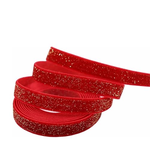 HFLDMA Geschenkband 1 Rolle/5 Yards weihnachtliches rotes Samtband, Festivalband für Geschenkverpackungen, Kunsthandwerk, Haarschleifen, Hochzeitsfeier-Dekoration und mehr von HFLDMA