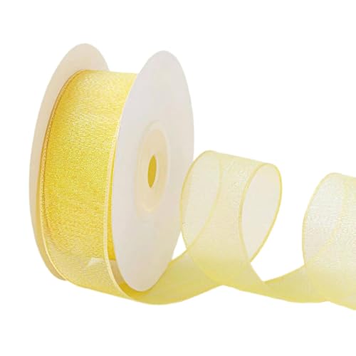 HFLDMA Geschenkband 10 Yards Tüllband für Weihnachten, Hochzeit, transparentes Band, handgefertigte Bänder für Blumensträuße, Verpackungen, Schleifen, Kränze, Dekoration von HFLDMA