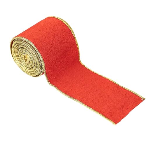 HFLDMA Geschenkband 6,5 cm breites Weihnachtsdekorationsband, Dacron-Gurtbänder mit Drahtkante, 450 cm rotes und grünes Satinband zum Verpacken von Geschenken von HFLDMA