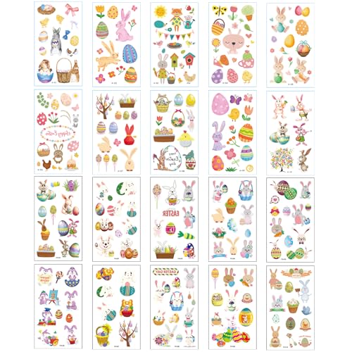 20 Stück Aufkleber Ostern, Sticker Ostern, Ostersticker, Ostereier Sticker, Osteraufkleber, Stereierfarbe, Egg Mazing, Basteln Kinder, Ostereier Aufkleber, Osterhasen Selbstklebende Ostereieraufkleber von HFMYGS