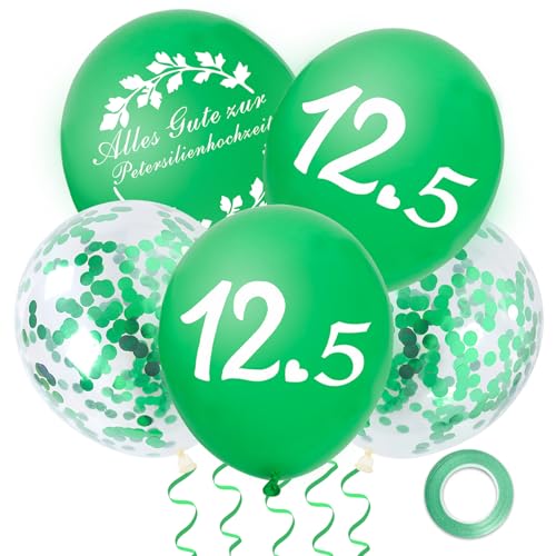 24 Stück Petersilienhochzeit Deko, Petersilien Hochzeit Ballon，Petersilienhochzeit Luftballons Deko, Petersilienhochzeit Geschenk zum Hochzeitstag nach 12,5 Jahren von HFMYGS